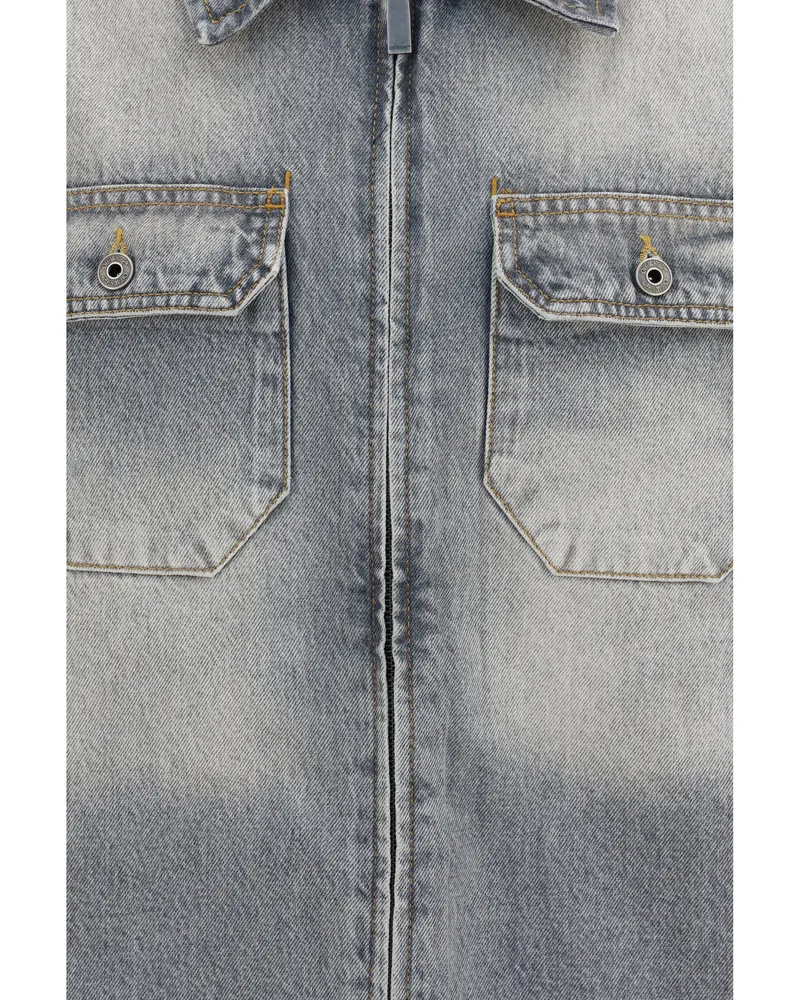 OFF-WHITE Workwear Denim Shirt — Gray Gray