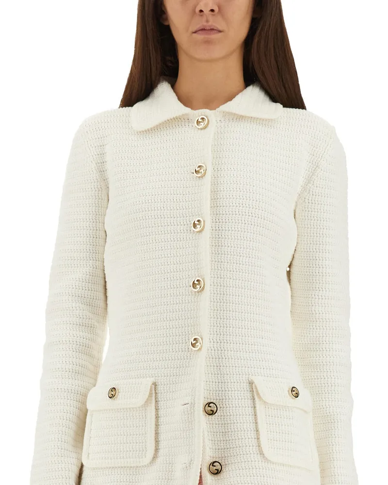 Gucci Fine Cotton Cardigan — White White