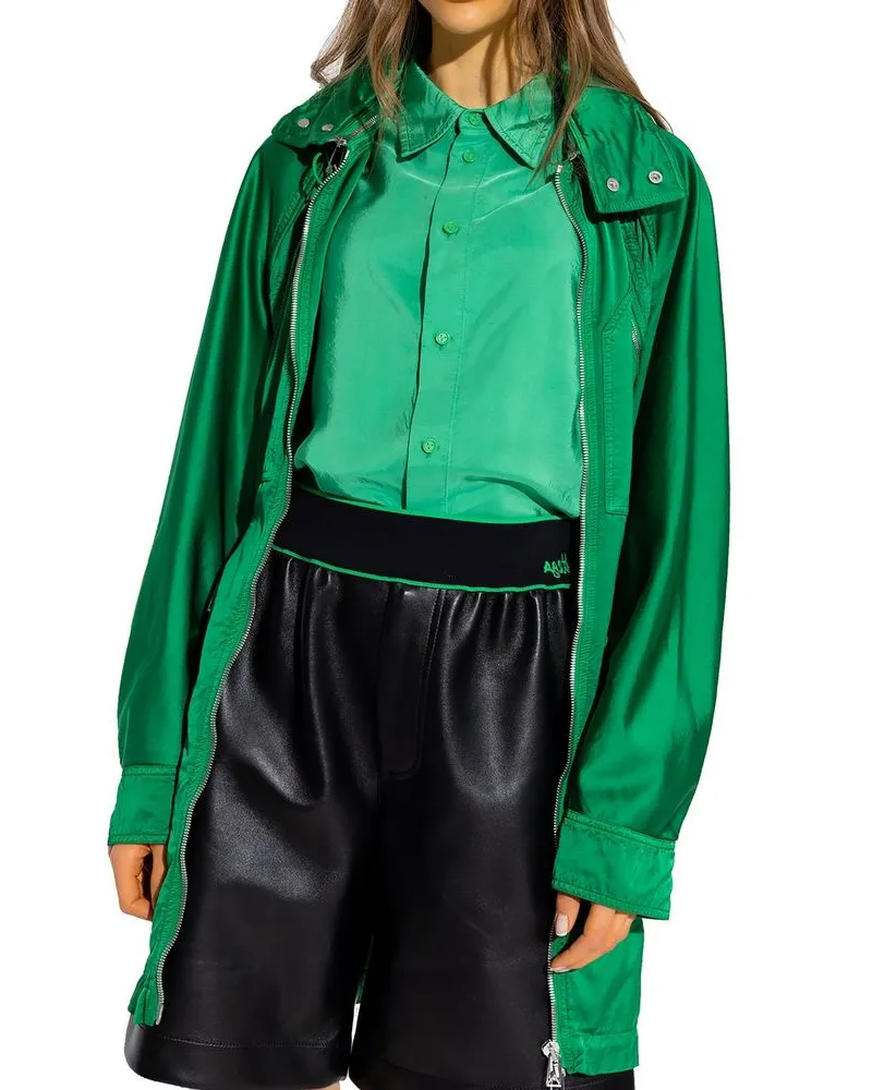 Bottega Veneta Women Bicolor Cotton Parka Clothing Green