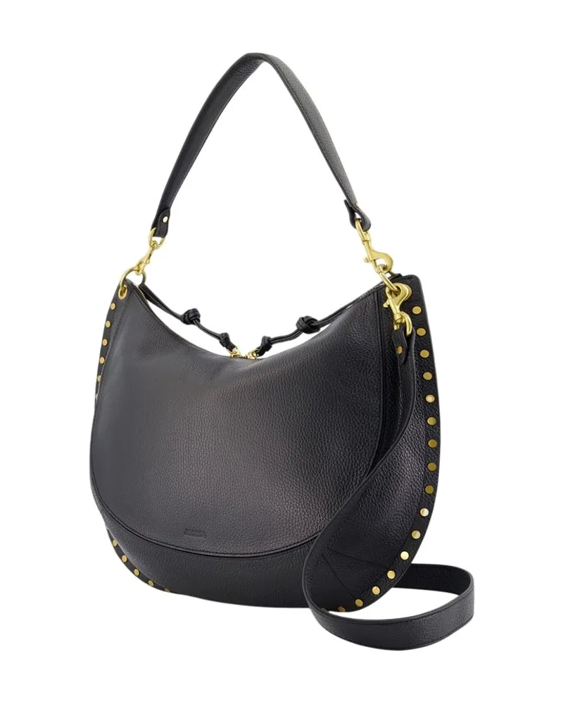 Isabel Marant Oskan Leather Shoulder Bag — Black Black