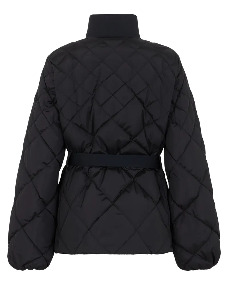 Moncler Women's Quilted Belted Jacket Black Polyamide Puffer Black