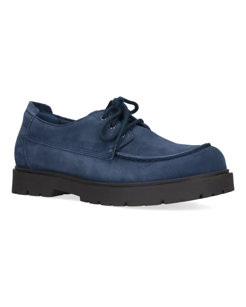 Birkenstock Unisex Flat Shoes Blue Leather Navy