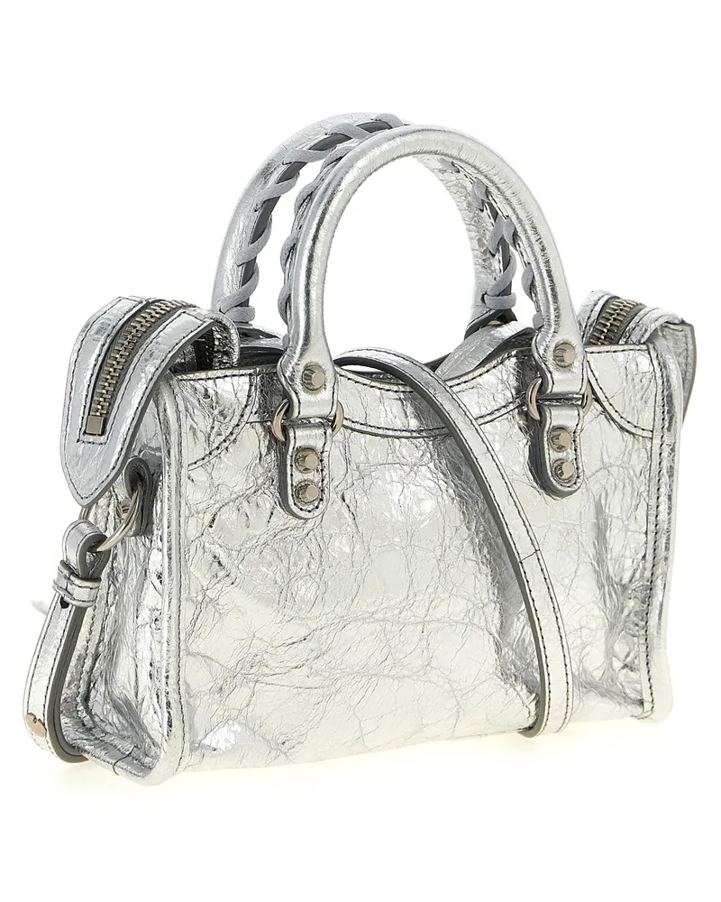 Balenciaga Le City Nano Top Handle Bag — Silver Silver