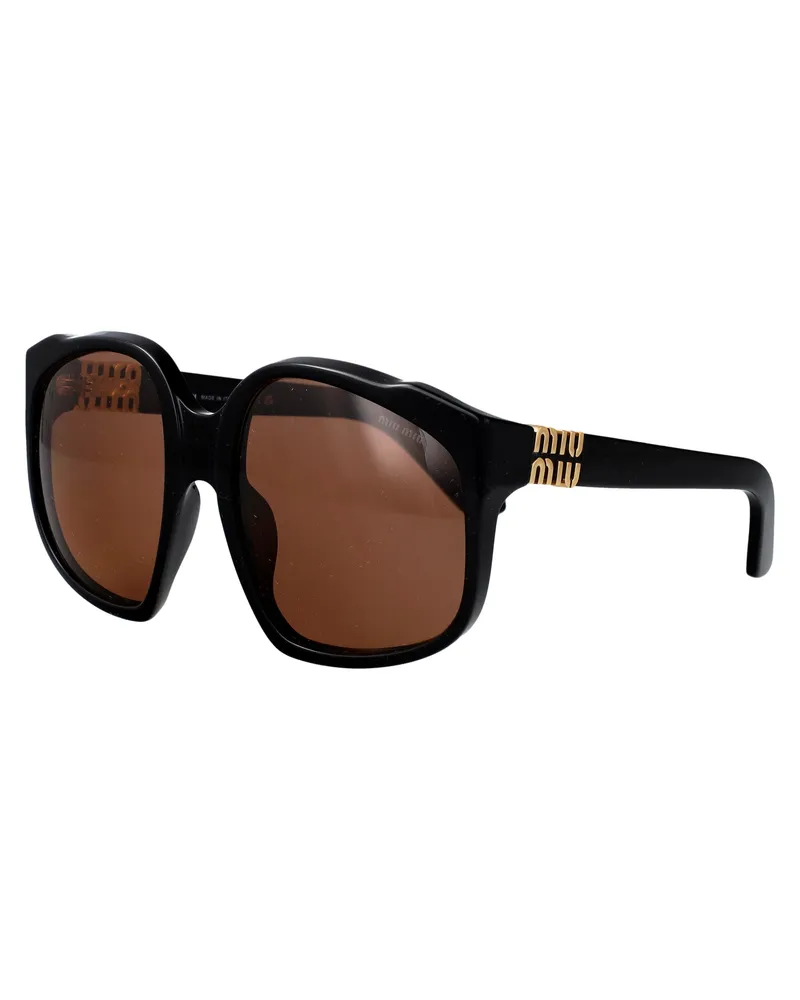 Miu Miu 0MU Square Acetate Sunglasses — Black Black