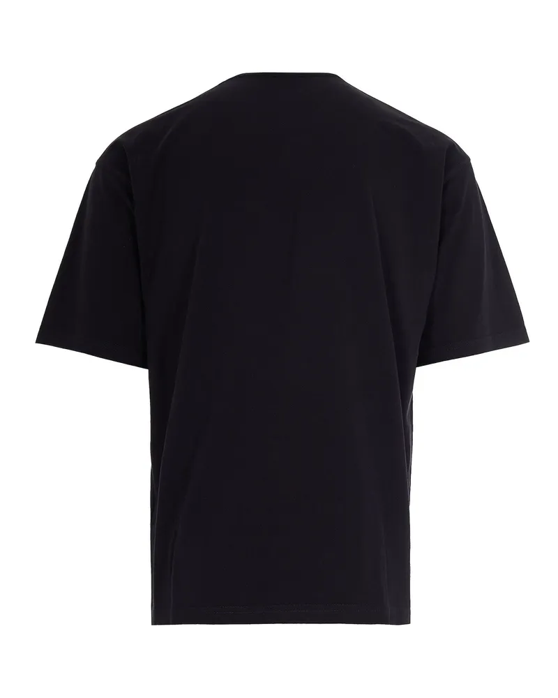Diesel Men's T-Shirt Black Cotton Cotton; Flock Print Polyamide T-Shirts And Polos Black