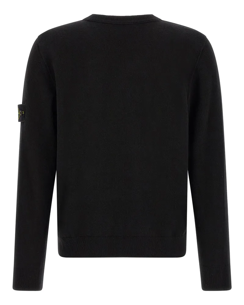 Stone Island Virgin Wool Crew Neck Sweater — Black Black