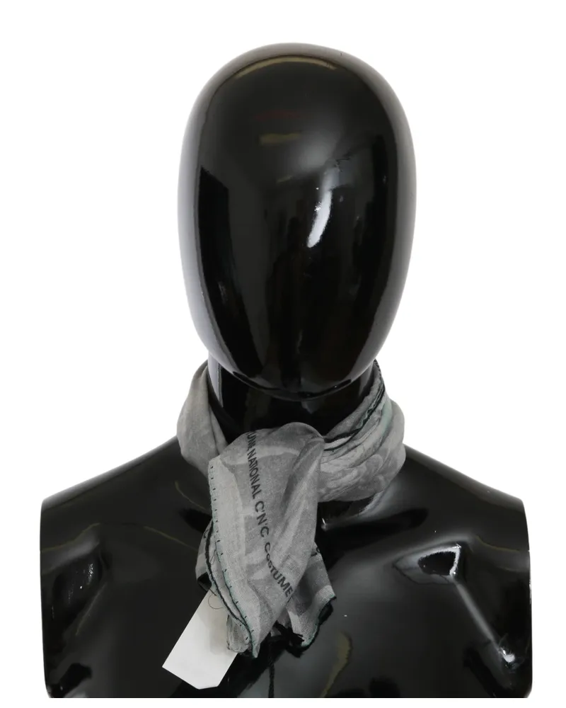 CoSTUME NATIONAL Women's Gray Silk Shawl Foulard Wrap Scarf Gray