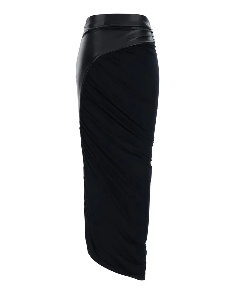 ANDAMANE Women's Skirt Ursula Black Ecoleather Viscose Black