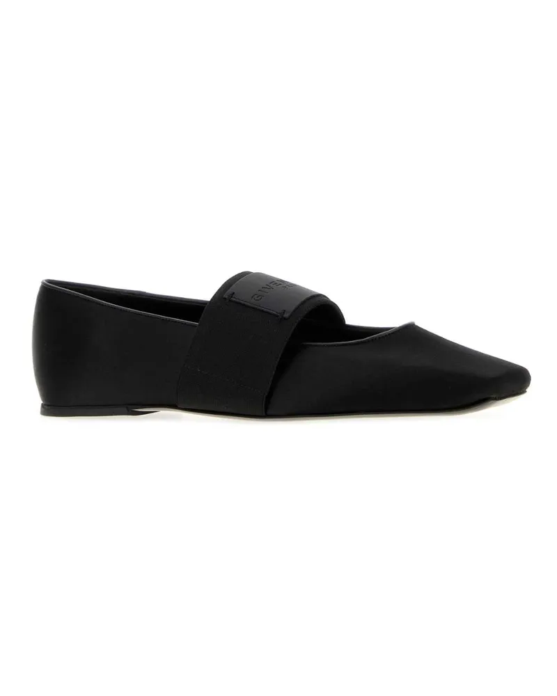 Givenchy Women's Black Satin Ballerinas Ballerine Flat Shoes Black