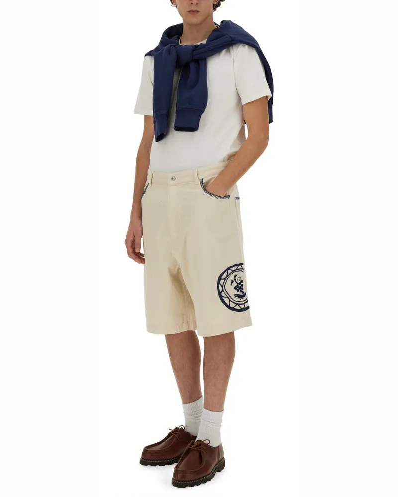 Drôle de Monsieur Cotton Bermuda Shorts — Beige Beige