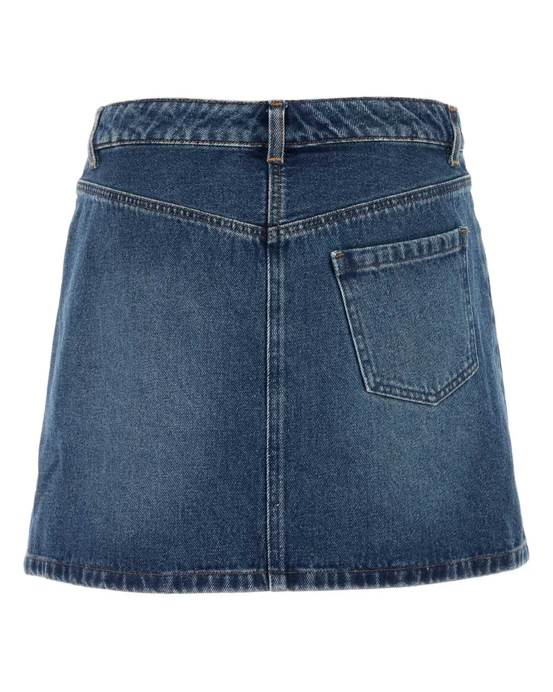 A.P.C. Women's Denim Moss Mini Skirt Washedindigo Exterior: Cotton Gonne Blue