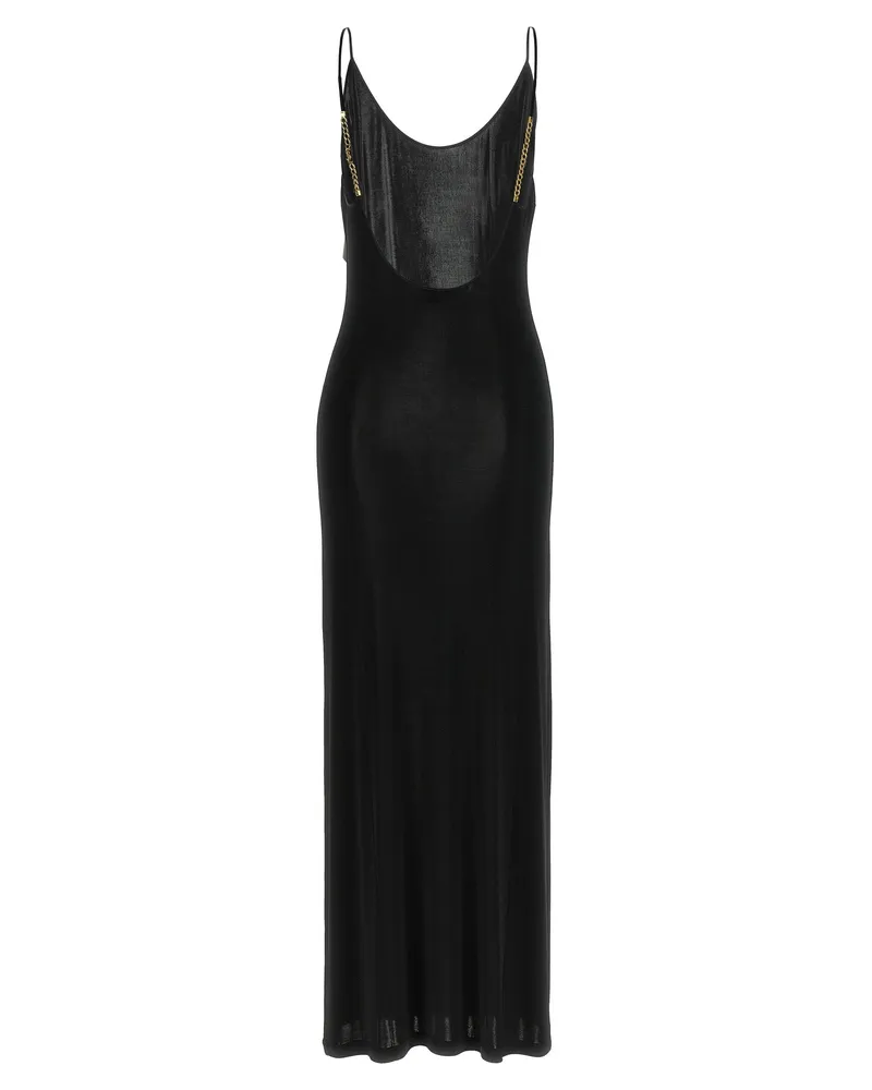 Saint Laurent Viscose Long Dress — Black Black