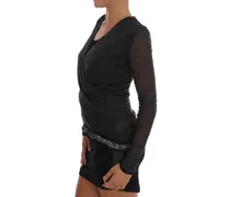 Wool Lace with Transparent Sleeves Blouse — Gray