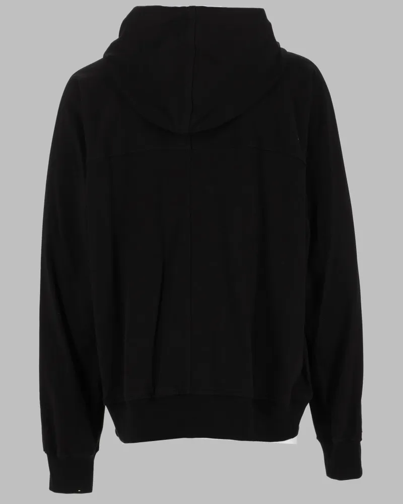 Rick Owens Zip-Up Cotton Hoodie — Black Black