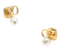 Women's Gold Metal Vlogo Signature Earrings Orocream Brass