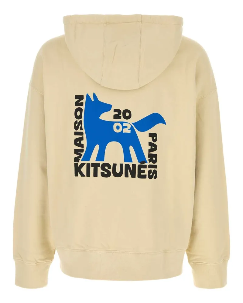 Kitsuné Men's Beige Cotton Oversize Sweatshirt Macadamia Exterior: Felpe Beige
