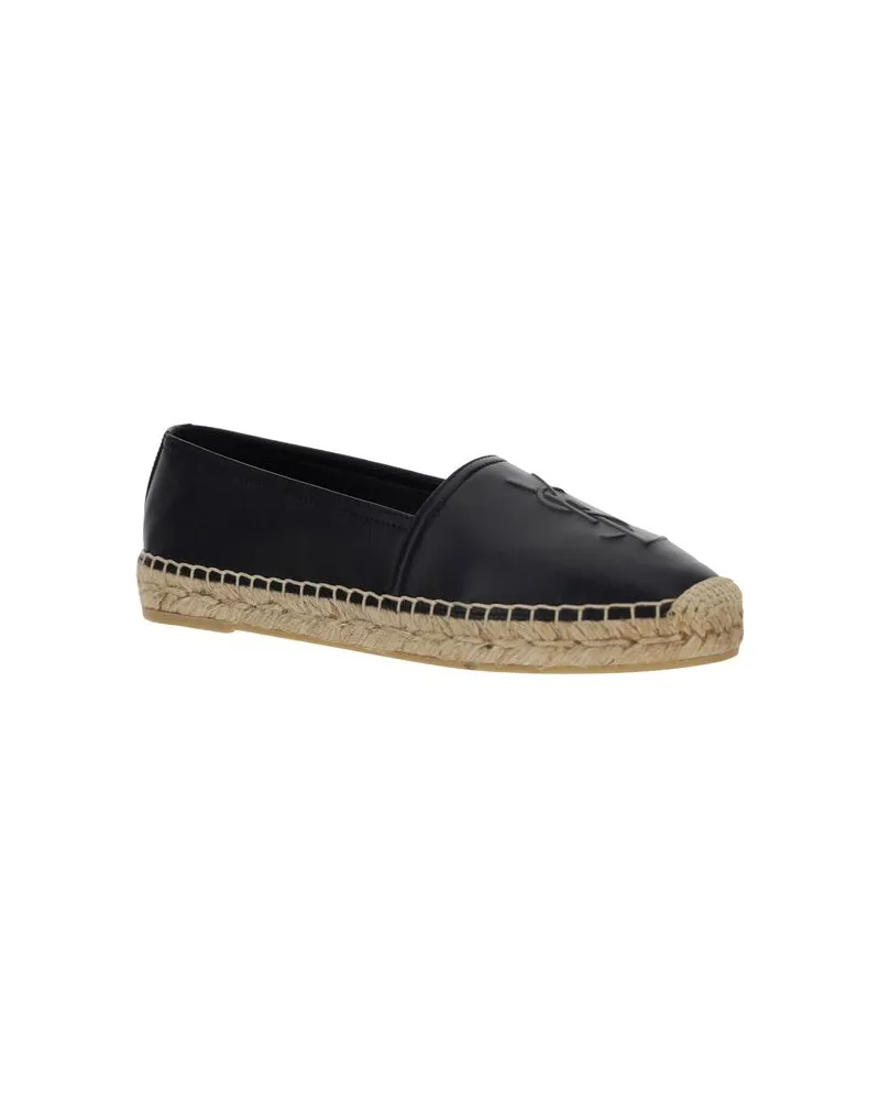 Saint Laurent Women's Black Lamb Ovis Aries Espadrilles Shoe Black