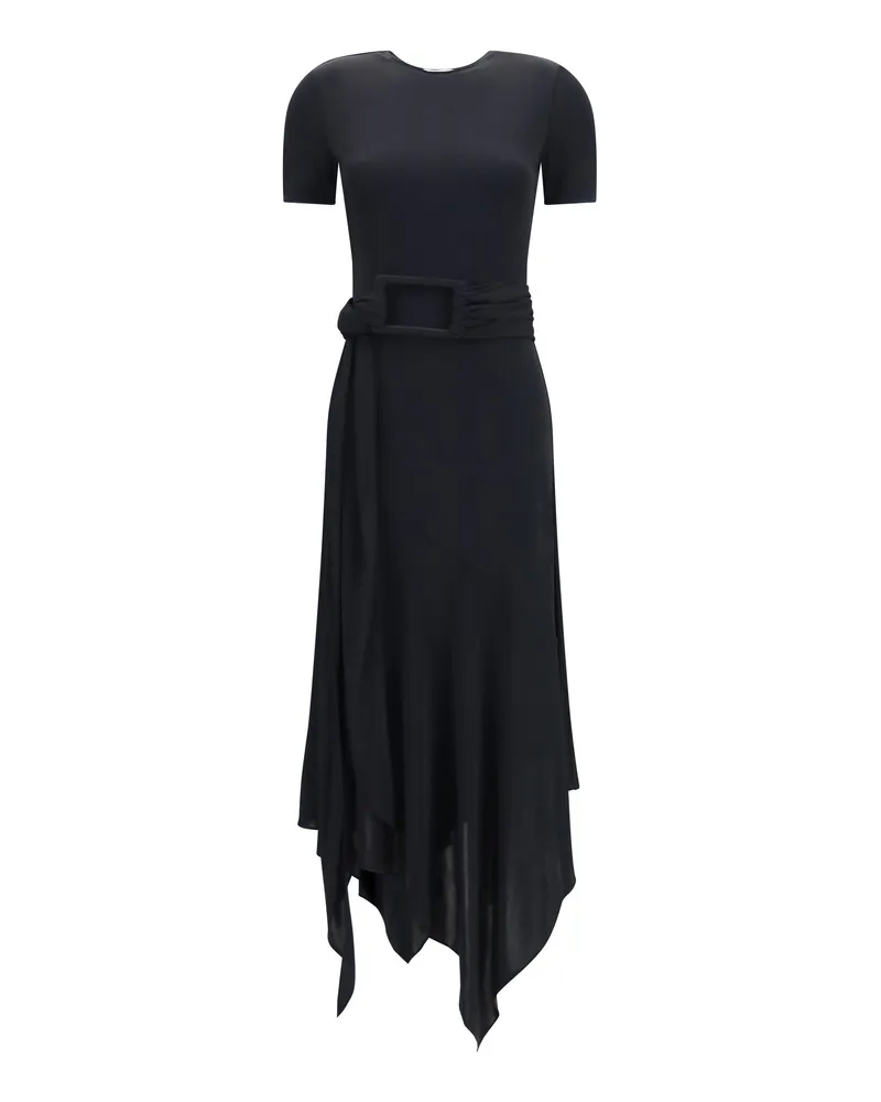 Alaïa Women's Dress Belted Jersey Black Viscose Black