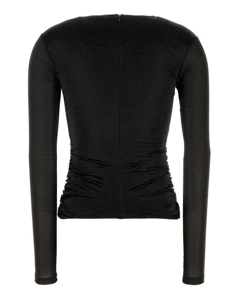 Isabel Marant Women's Black Stretch Silk Blend Rose Top Maglie Black