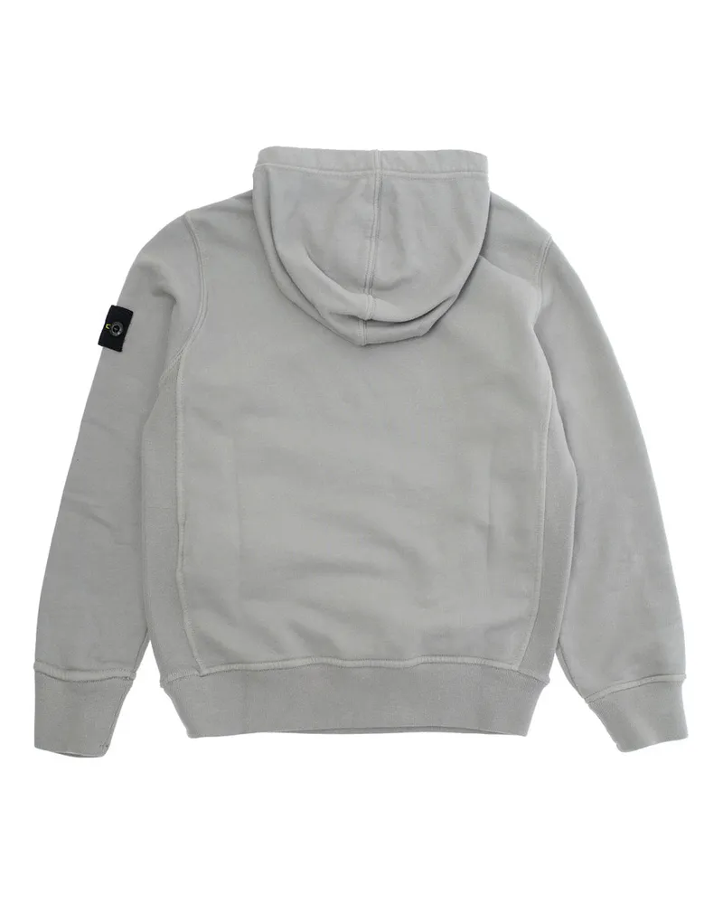 Stone Island Boys' Grey Hoodie With Logo Patch Cotton Hoods & Sweatshirts Gray