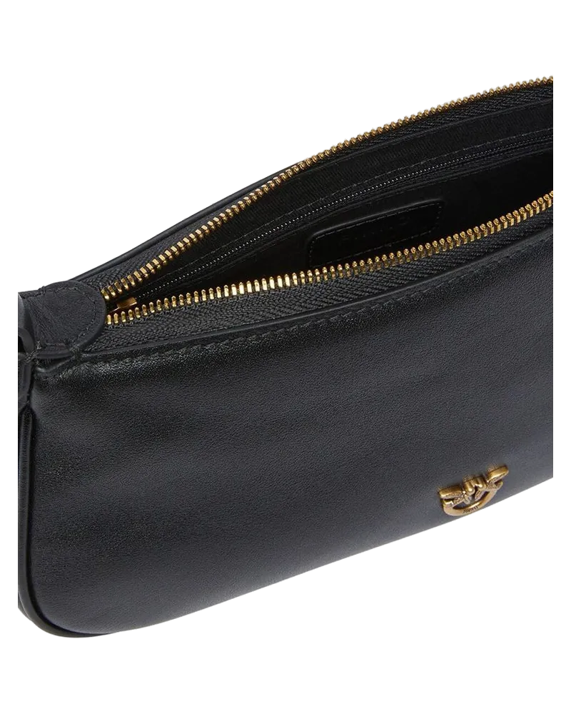 Pinko Half Moon Baguette Mini Shoulder Bag — Black Black