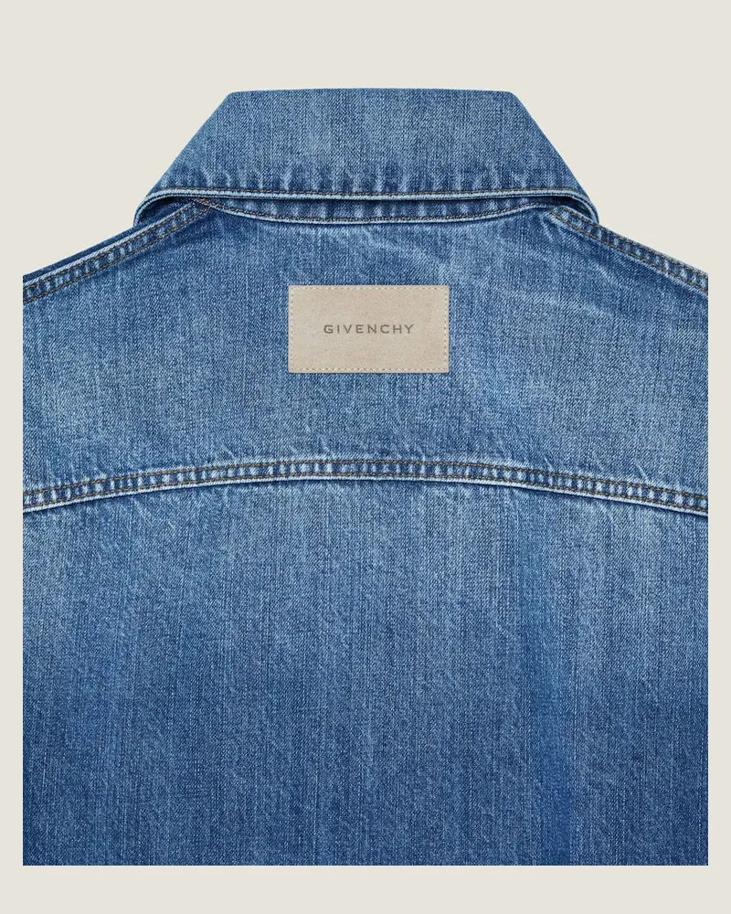 Givenchy Cropped Denim Jacket — Blue Blue