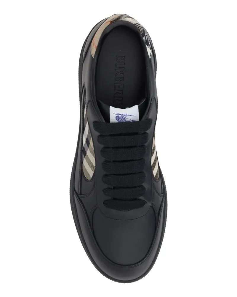 Burberry Men's Leather Sneakers Black-Sand Ip Chk Black/sand Black