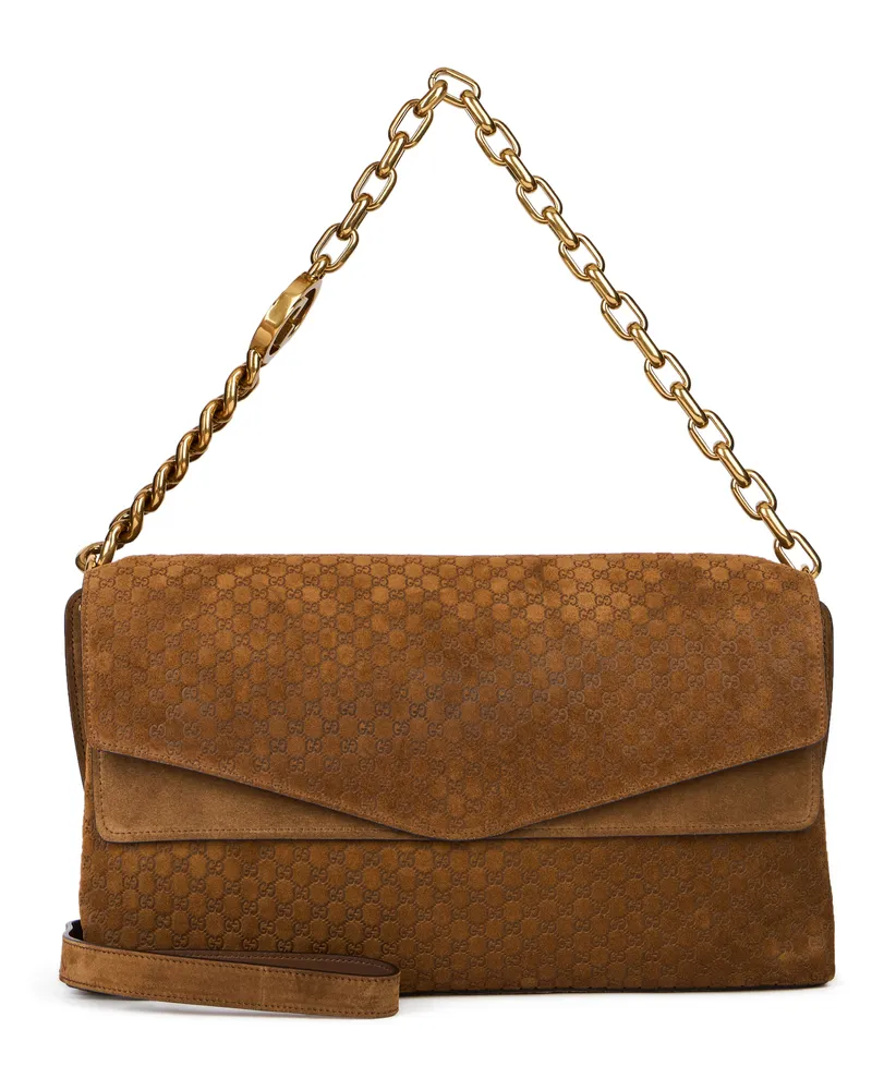 Gucci Women's Shoulder Bag Suede Brown Calfskin Handbags Hand Brown