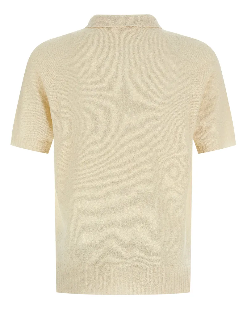 MA'RY'YA Cotton-Blend Spongy Polo Shirt — Cream Cream