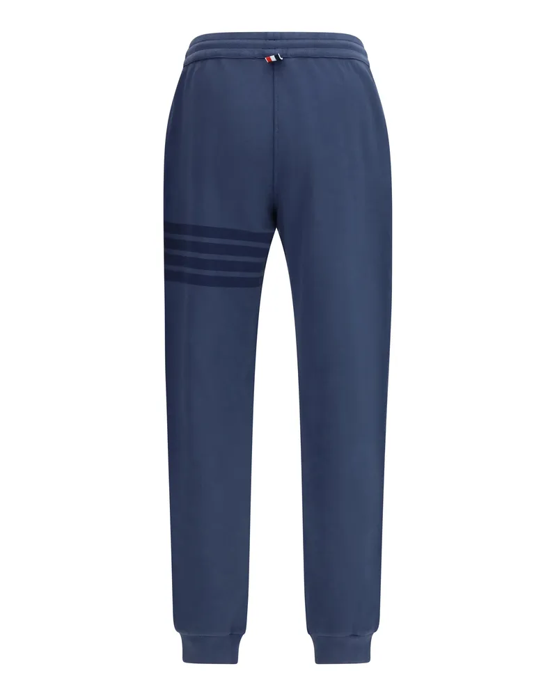 Thom Browne Three-Stripe Cotton Joggers — Navy Navy
