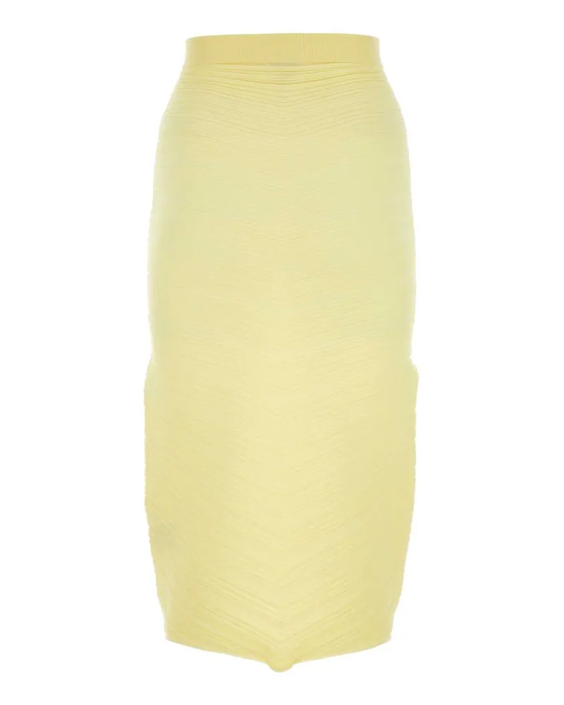 Bottega Veneta Women's Yellow Stretch Cotton Blend Skirt Giallo Completi Yellow