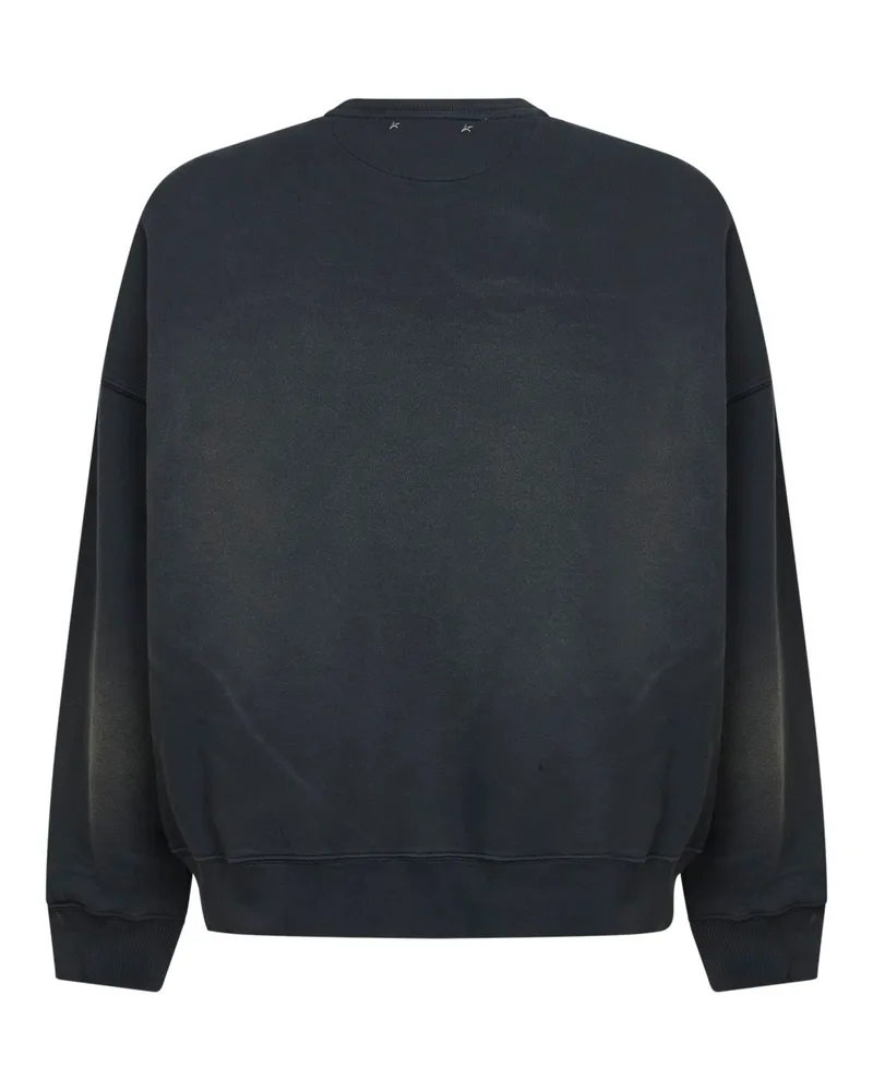 Golden Goose Men's Bleached Cotton Journey Sweatshirt Black Sweatshirts Sweater 