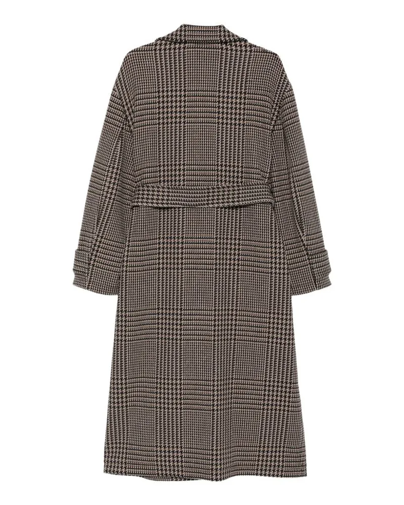 Emporio Armani Prince of Wales Check Coat — Black Black