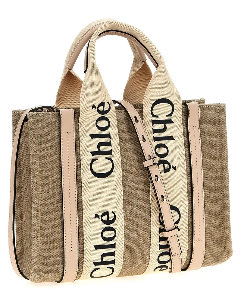 Chloé Woody Tote Bag — Beige Beige