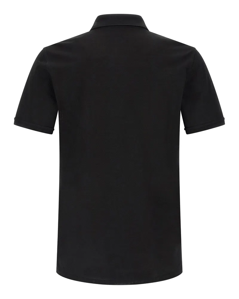 Givenchy Logo Patch Piqué Cotton Polo Shirt — Black Black