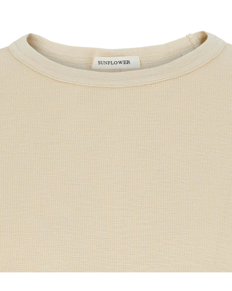 Sunflower Men's Long-Sleeve Waffle Tee Beige Cotton Top Beige