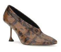 Women's Brown Calf Leather Bos Taurus High Heel Pumps
