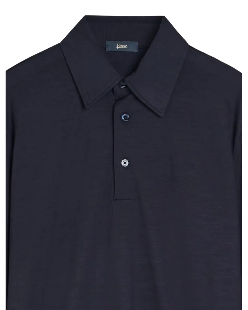 Herno Wool Polo Shirt — Navy Navy