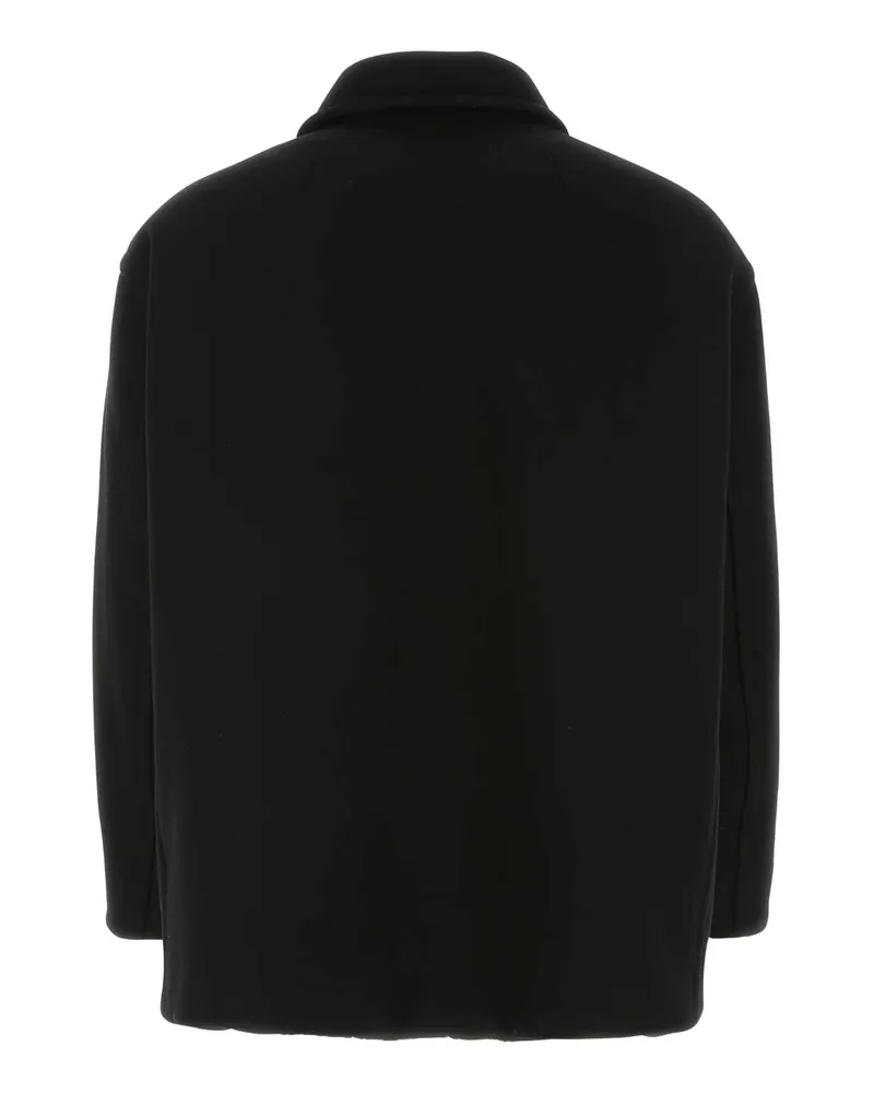 Valentino Garavani Men's Black Wool Blend Coat 0no Cappotti Black