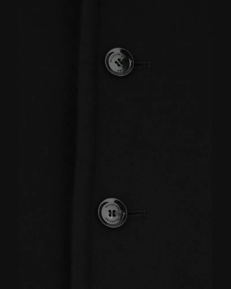Valentino Garavani Men's Black Wool Blend Coat 0no Cappotti Black