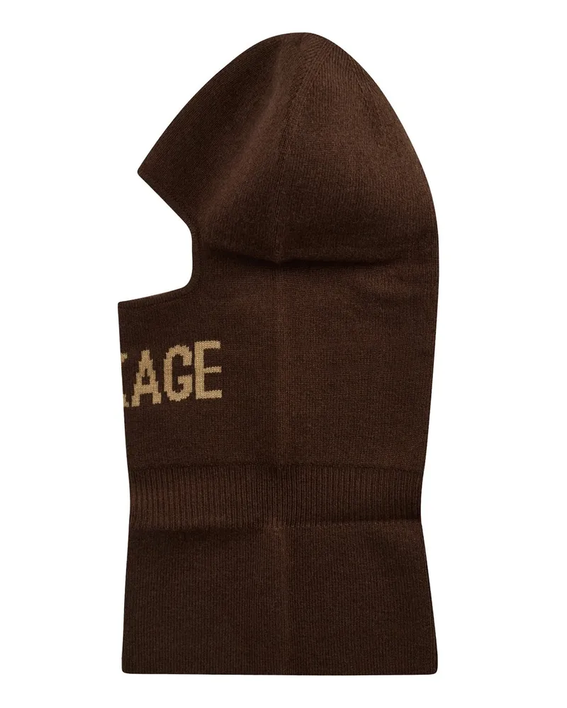 Mackage Men's Ski Bala Logo Balaclava Brown Accessories > Beanies & Hats Brown