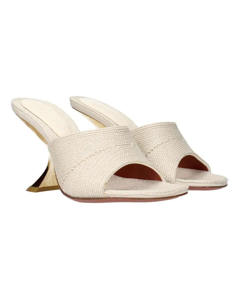 Amina Muaddi Women's Beige Fabric Slippers Beige