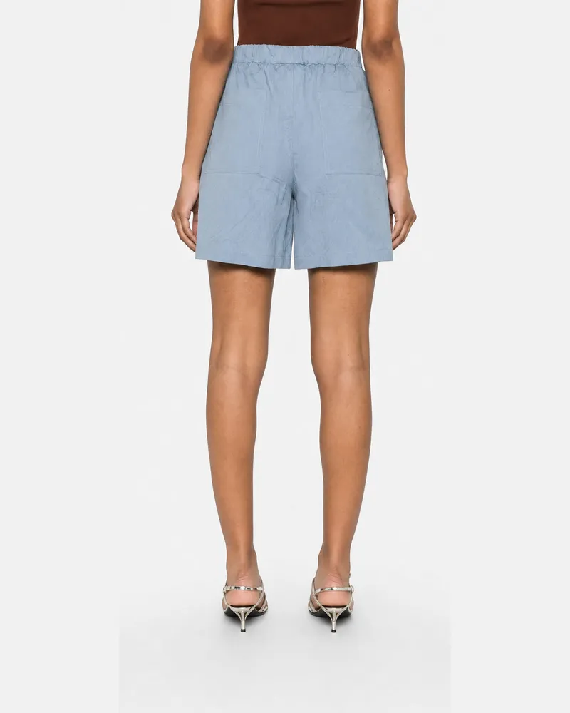 Brunello Cucinelli Tailored Cotton Shorts — Light Blue Light