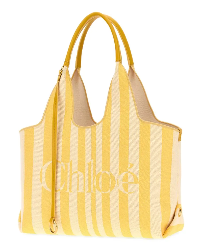 Chloé Striped Canvas Tote Bag Radiantyellow