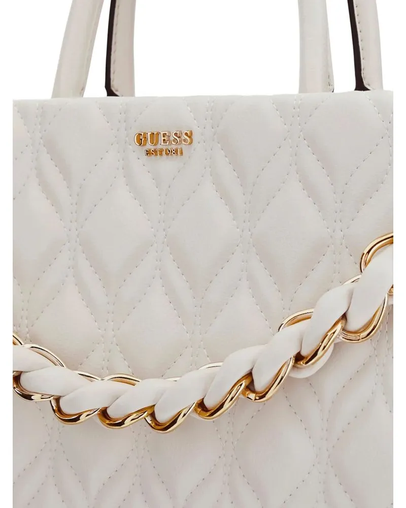 Guess Women's Satchel Bag Off White Polyurethane - Satchel-Bags White