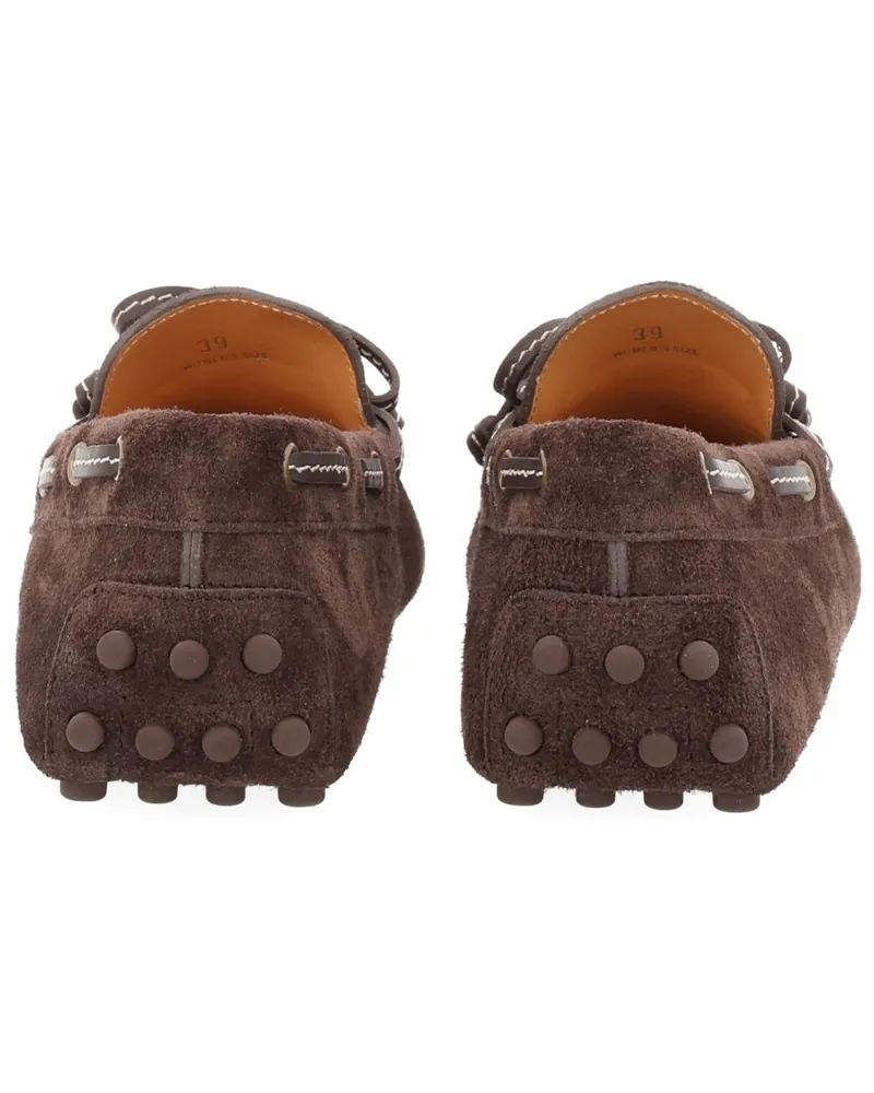 TOD'S Suede Calf Leather Loafer — Brown Brown