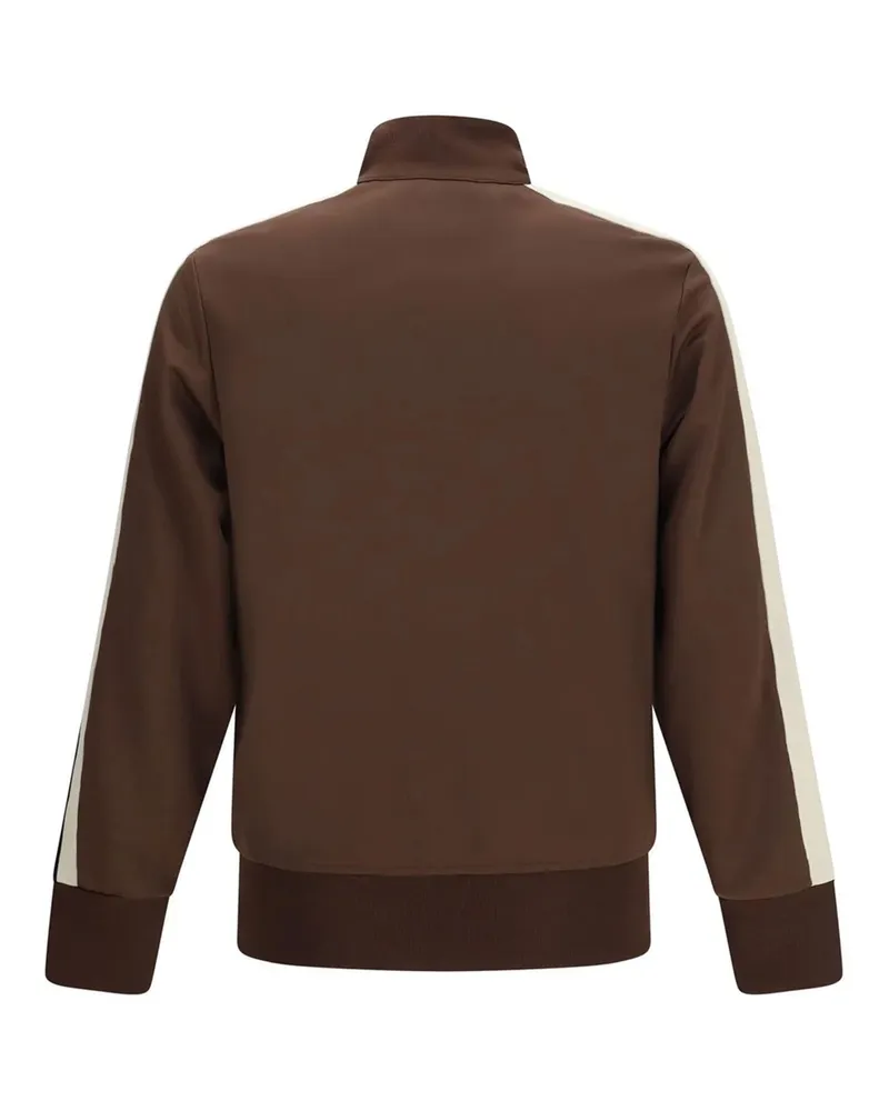 Palm Angels Men's Sweatshirt Classic Logo Brown-Off White Polyester Sweatshirts Brown/off Sweater Brown