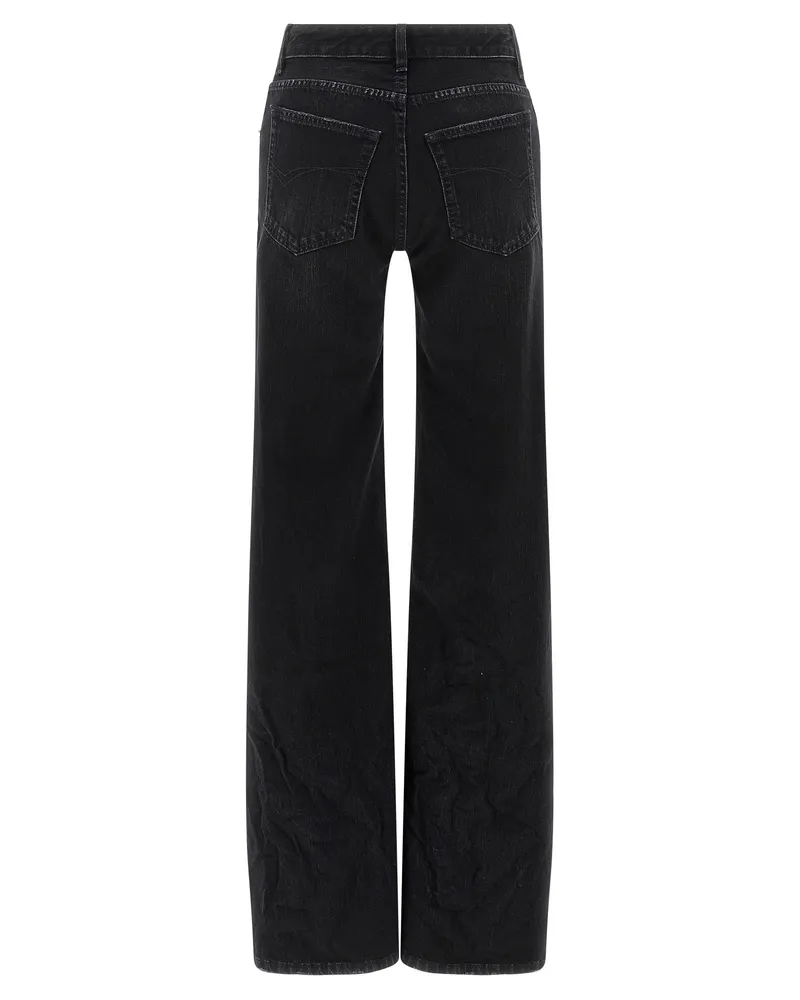 Balenciaga Women's Black Cotton Flared Jeans Clothing Black