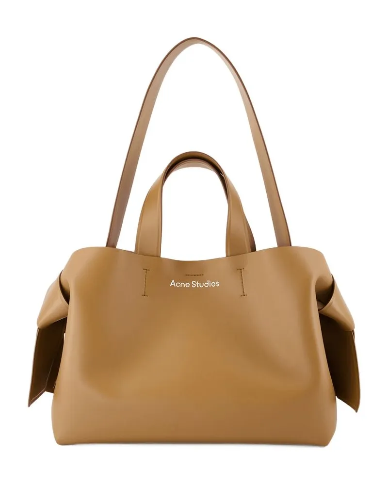 Acne Studios Unisex Musubi New R Shopper Bag -  Leather Brown Calfskin Totes-Shopping-Bags Brown