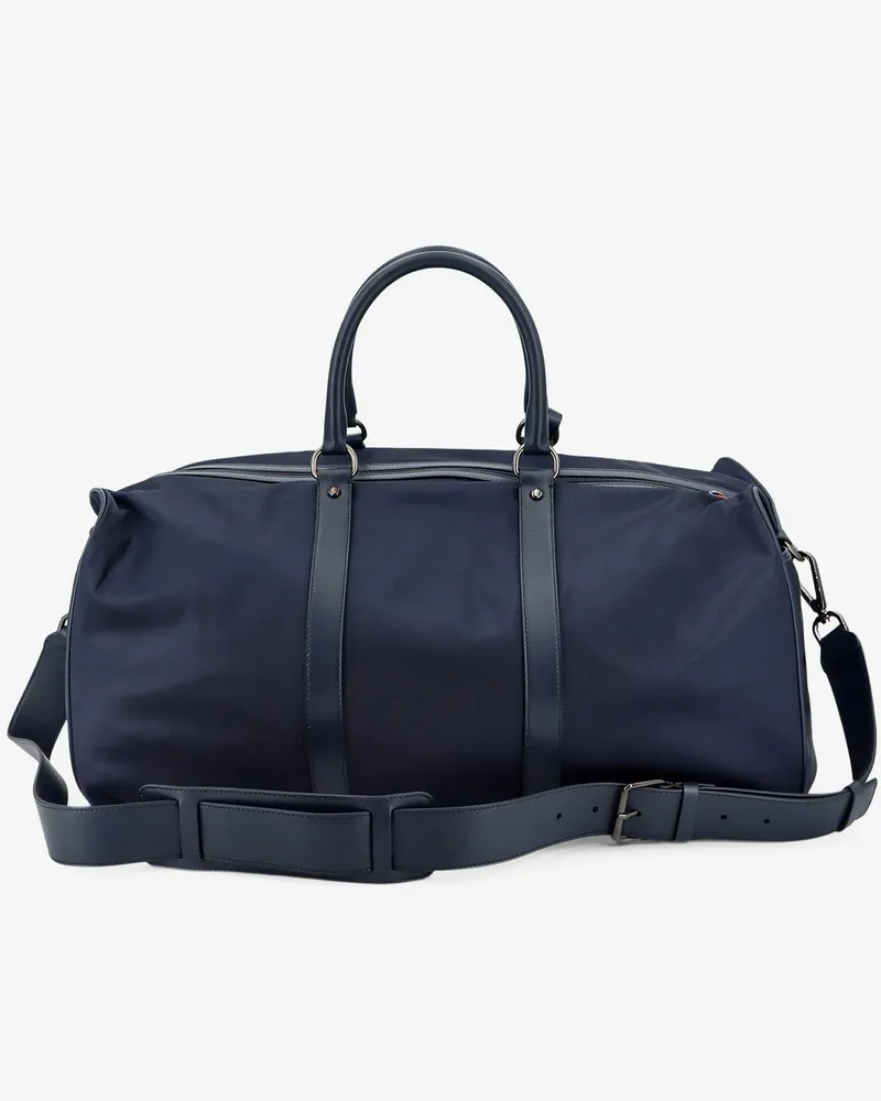 Kiton Men's Nylon Travel Bag With Leather Inserts Blue Luggage & Holdalls Blue